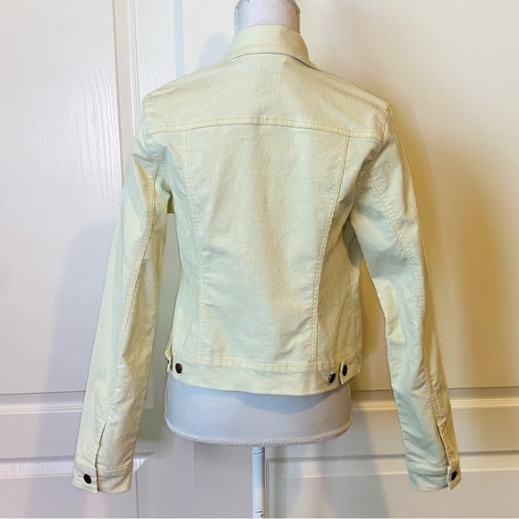 Levi’s Y2K Corduroy Trucker Jacket Pale Yellow Size Large - Picture 5 of 12